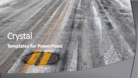  Presentation with asphalt pavement - PPT theme consisting of road pavements - street asphalt pavement covered background and a gray colored foreground