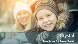  Presentation with forest winter - Amazing presentation theme having road trips kids - happiness caucasian smilling boy backdrop and a ocean colored foreground