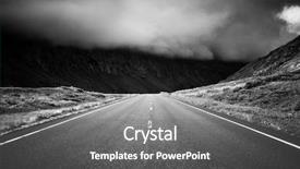  Presentation with black road - Colorful theme enhanced with road perspective black and white backdrop and a gray colored foreground