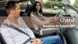  Presentation with driving - Slide deck with road rage - couple is driving background and a coral colored foreground