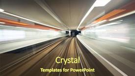  Presentation with speed - Colorful presentation design enhanced with subway train driving at speed backdrop and a tawny brown colored foreground