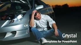  Presentation with highway - PPT theme enhanced with road recovery - car broke down background and a dark gray colored foreground