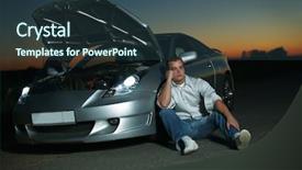  Presentation with highway - Beautiful PPT theme featuring road recovery - car broke down backdrop and a tawny brown colored foreground