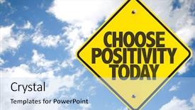  Presentation with positivity - Presentation design with road recovery mental - choose positivity today sign background and a light blue colored foreground
