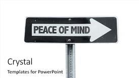  Presentation with peace - PPT theme with road recovery mental - peace of mind direction sign background and a white colored foreground