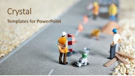  Presentation with maintenance - Audience pleasing presentation consisting of road renovation in progress macro backdrop and a lemonade colored foreground