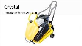  Presentation with road repair - Cool new theme with road repair machine isolated backdrop and a white colored foreground