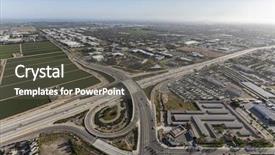  Presentation with freeway - PPT layouts enhanced with counties - aerial view of rive ave background and a gray colored foreground