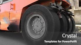  Presentation with road - Presentation enhanced with road roller on city road background and a dark gray colored foreground