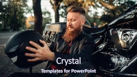  Presentation with road safety - Slide set enhanced with road safety week - biker sitting on the ground background and a wine colored foreground