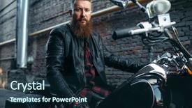  Presentation with road safety - Beautiful slide set featuring road safety week - motorcyclist poses on classical chopper backdrop and a navy blue colored foreground