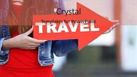  Presentation with pointer - Theme consisting of road shows - travel concept pointer in female background and a red colored foreground