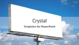  Presentation with advertisement - Slide set having road sign - blank billboard on blue sky background and a white colored foreground