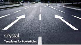  Presentation with thermal cars - Presentation design enhanced with road sign - central city avenue empty background and a dark gray colored foreground