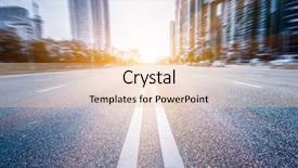  Presentation with traffic - Colorful presentation design enhanced with road sign - traffic of city backdrop and a lemonade colored foreground