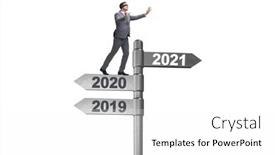  Presentation with road - Cool new PPT theme with road-sign-and-businessman backdrop and a white colored foreground