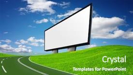  Presentation with highway road sign - Amazing PPT layouts having road sign boards - highway and empty billboard backdrop and a tawny brown colored foreground