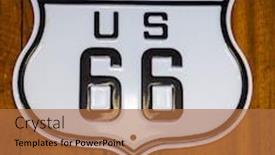  Presentation with transnational - Presentation design enhanced with road-sign-california-us-66 background and a red colored foreground