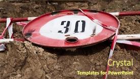  Presentation with road repair - Beautiful PPT theme featuring road-sign-for-the-speed backdrop and a tawny brown colored foreground