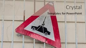  Presentation with towing - Beautiful slide set featuring road-sign-for-towing-zone backdrop and a light gray colored foreground