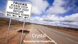  Presentation with australian outback - Colorful PPT theme enhanced with road sign in the australian backdrop and a coral colored foreground
