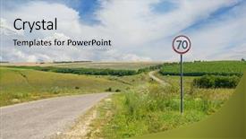  Presentation with speed - Cool new presentation theme with road sign limiting speed backdrop and a  colored foreground