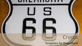  Presentation with transnational - Slide deck featuring road-sign-oklahoma-us-66 background and a coral colored foreground