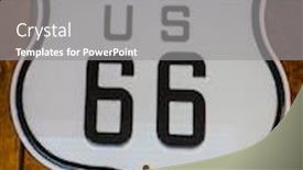  Presentation with transnational - Audience pleasing presentation design consisting of road-sign-route-us-66 backdrop and a gray colored foreground