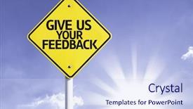  Presentation with give - Cool new PPT theme with road sign with sun background backdrop and a sky blue colored foreground