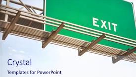  Presentation with highway road sign - Colorful PPT layouts enhanced with road signs - highway exit sign backdrop and a sky blue colored foreground