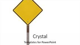  Presentation with caution - Presentation theme enhanced with road signs - tall blank isolated caution sign background and a white colored foreground