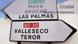  Presentation with road signs - Presentation theme having road signs at gran canaria background and a light gray colored foreground
