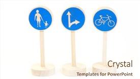  Presentation with road signs - Theme enhanced with road signs on white background background and a cream colored foreground