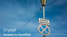  Presentation with road signs - Slide set having road-signs-parking-is-prohibited background and a teal colored foreground