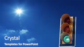  Presentation with green traffic light - Beautiful PPT theme featuring road sinalization - image of green traffic light backdrop and a  colored foreground