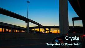  Presentation with bridges - Cool new slides with road sinalization - sunset in highway with bridges backdrop and a wine colored foreground