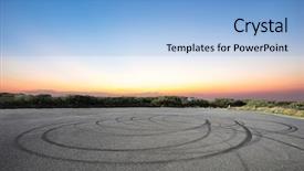  Presentation with cityscape - Amazing presentation theme having road sky - empty floor with backdrop backdrop and a light blue colored foreground