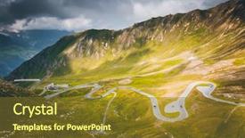  Presentation with earth day - Beautiful PPT theme featuring road state of salzburg austria backdrop and a tawny brown colored foreground