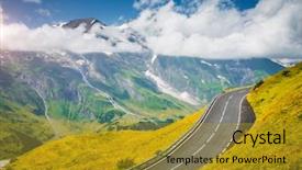  Presentation with earth day - Slide deck featuring road state of salzburg austria background and a gold colored foreground