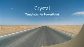  Presentation with desert - Presentation having road-straight-ahead-to-desert background and a ocean colored foreground