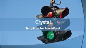  Presentation with traffic signal - Colorful theme enhanced with road street green traffic light backdrop and a teal colored foreground