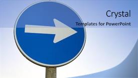  Presentation with signal - PPT theme featuring road success - one way signal with blue background and a light blue colored foreground