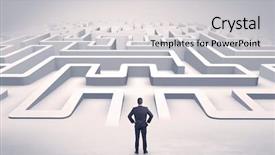  Presentation with ready - Colorful PPT theme enhanced with road success 3d - businessman getting ready to enter backdrop and a  colored foreground