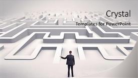  Presentation with ready - Presentation theme enhanced with road success 3d - businessman getting ready to enter background and a  colored foreground