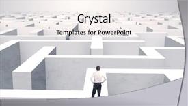  Presentation with maze - Slides having road success 3d - small businessman in a middle background and a sky blue colored foreground