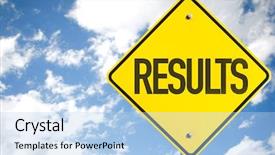  Presentation with election results - Presentation theme consisting of road success road signs - results sign with sky background background and a light blue colored foreground