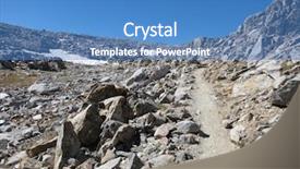  Presentation with trail - Cool new PPT theme with road summit - mountain trail backdrop and a teal colored foreground