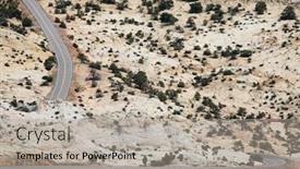  Presentation with desert - Colorful presentation theme enhanced with road-through-barren-desert-elevated backdrop and a light gray colored foreground