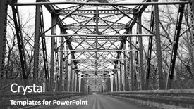  Presentation with tunnel - Amazing PPT theme having road through metal bridge tunnel backdrop and a dark gray colored foreground