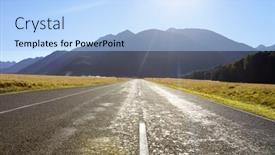  Presentation with sound - Cool new theme with road through mountains near milford sound in new zealand backdrop and a light blue colored foreground